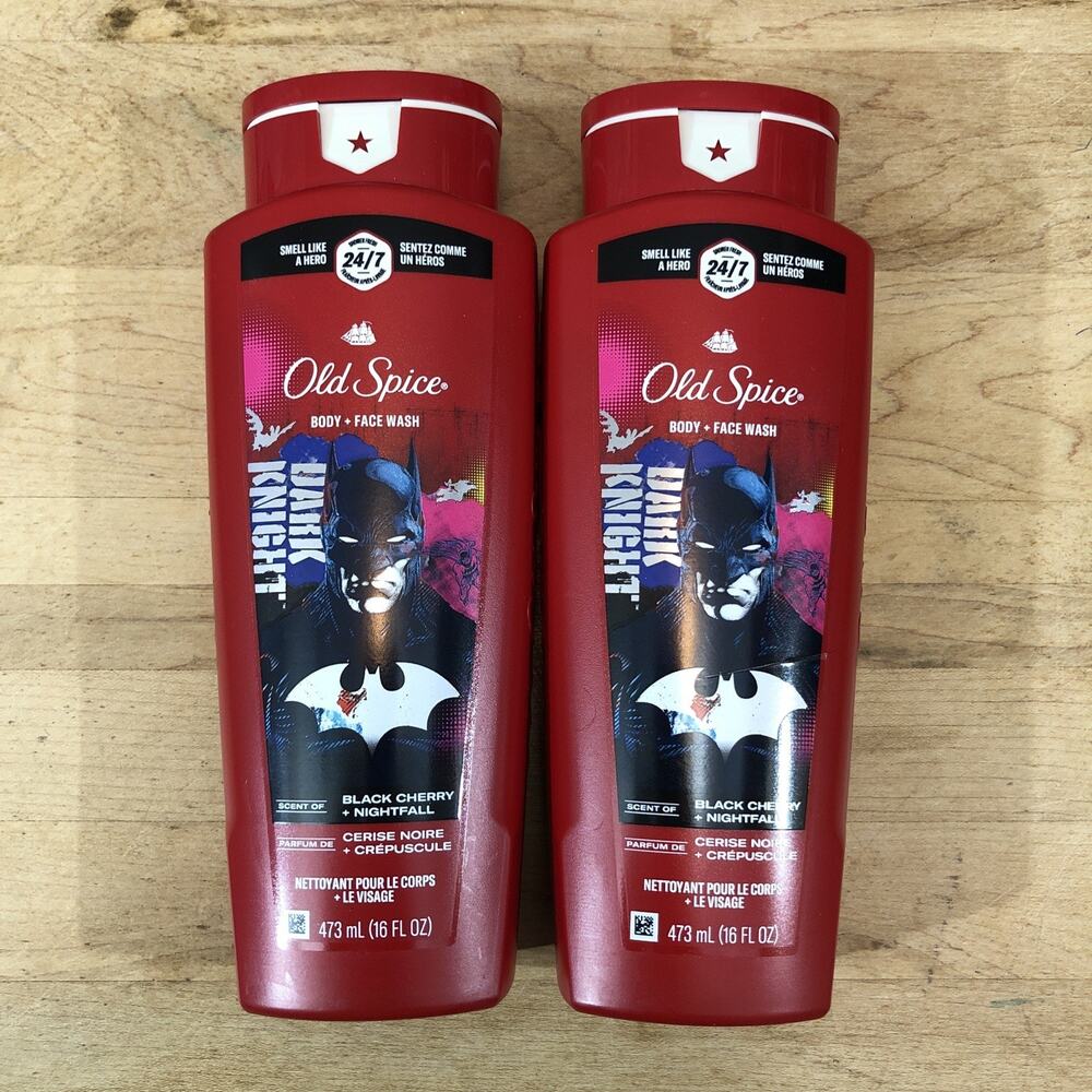 2 PACK Old Spice Batman Body Wash 24/7 Shower Fresh 16 oz Black Cherry Nightfall